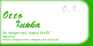 otto kupka business card